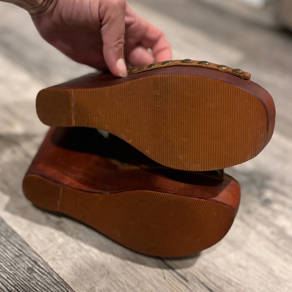 Jeffrey Campbell Snick Leather Studded Vintage Platforms Size 7 - Picture 9 of 10